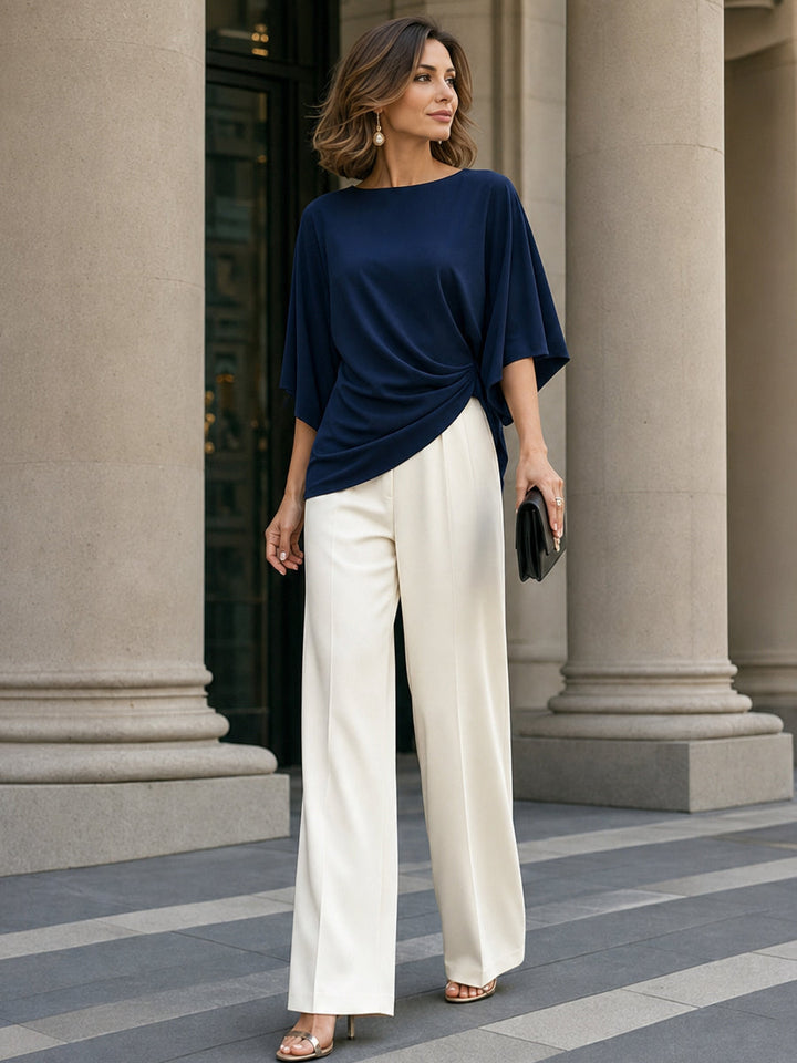 Gabriela | Ensemble de Blouse Drapée et Pantalon Large