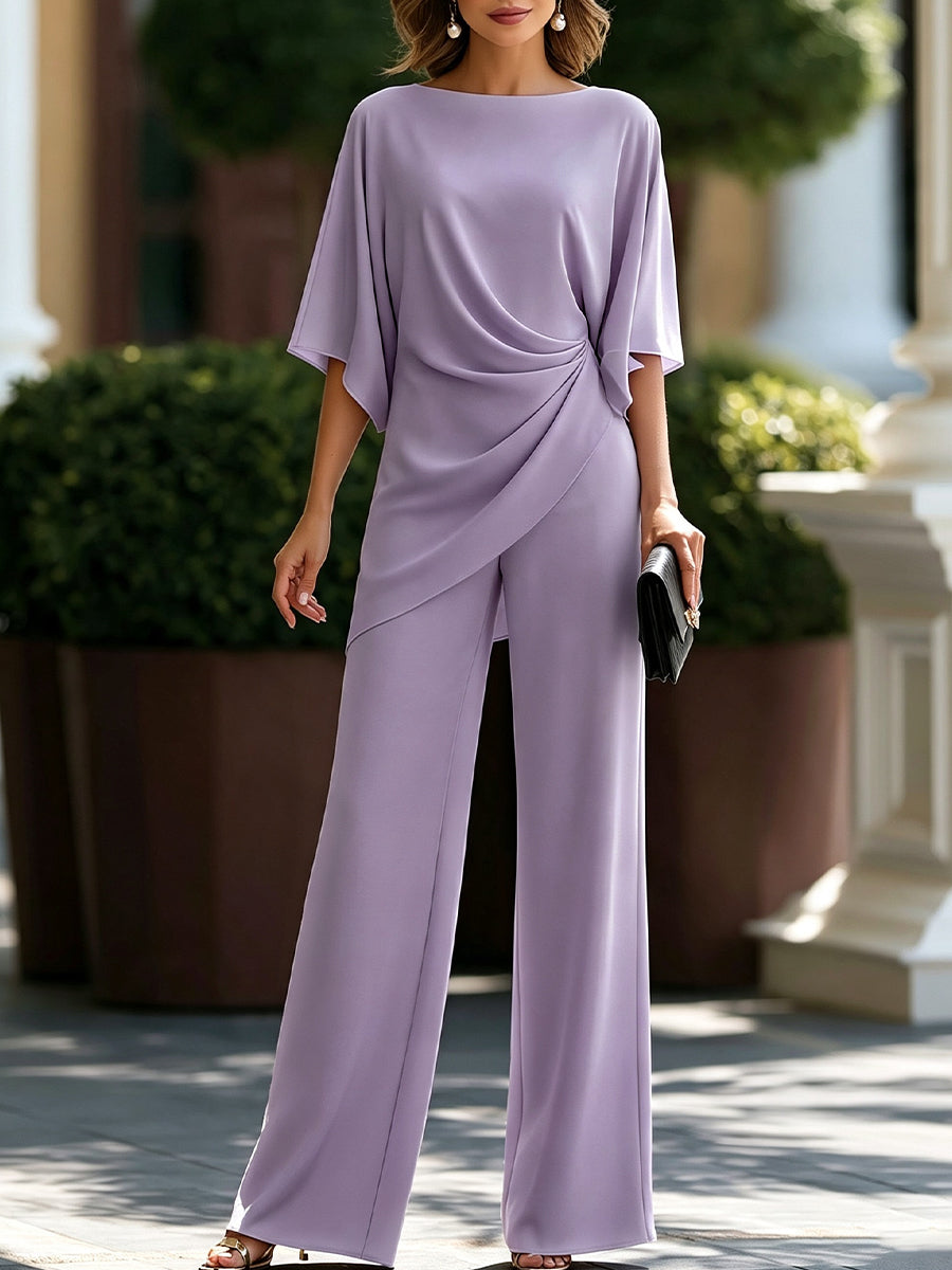 Gabriela | Ensemble de Blouse Drapée et Pantalon Large