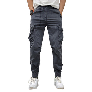 Pantalons cargo à taille élastique avec cordon de serrage pour hommes