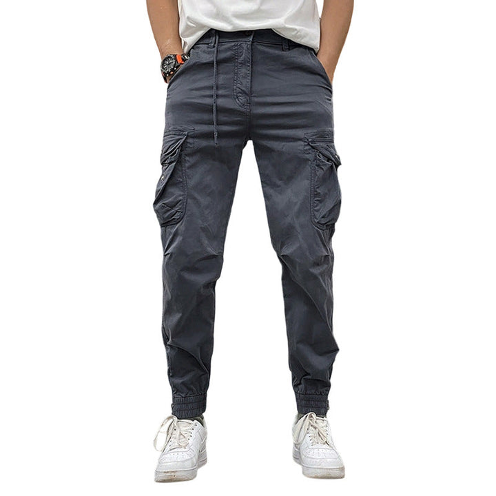 Pantalons cargo à taille élastique avec cordon de serrage pour hommes