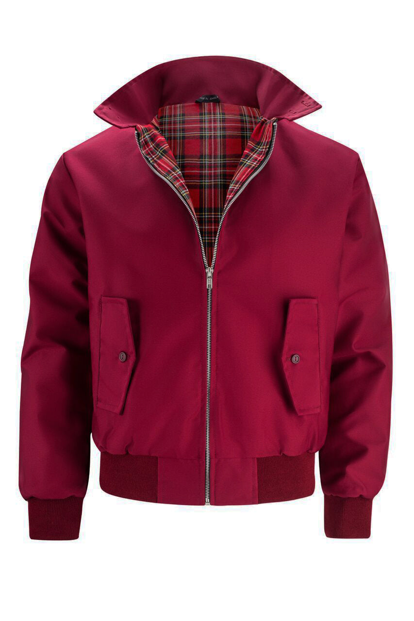 Veste Harrington Classique pour Hommes à Doublure Tartan