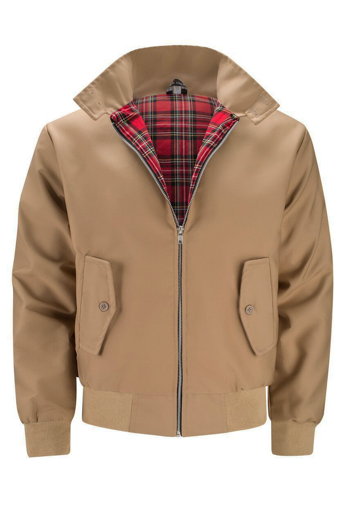 Veste Harrington Classique pour Hommes à Doublure Tartan