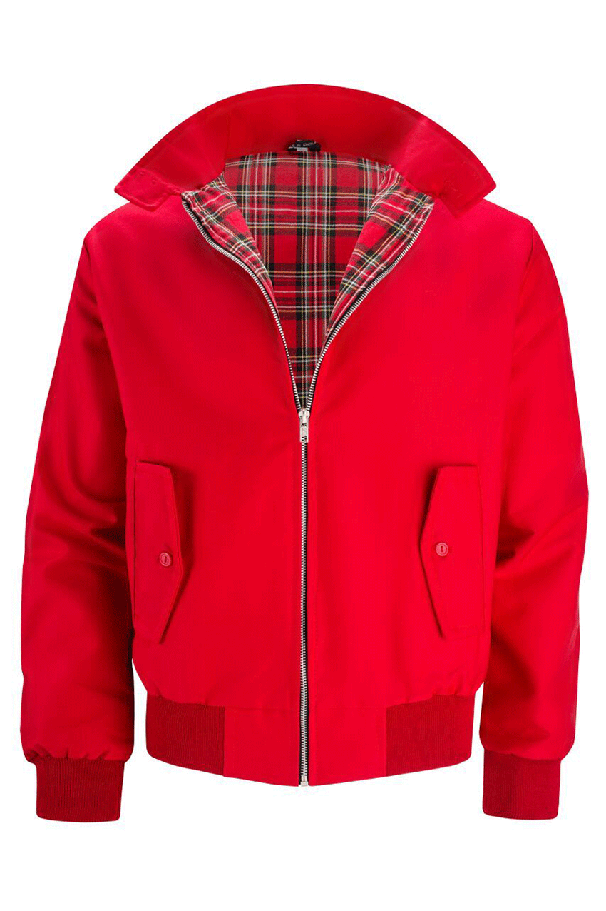 Veste Harrington Classique pour Hommes à Doublure Tartan