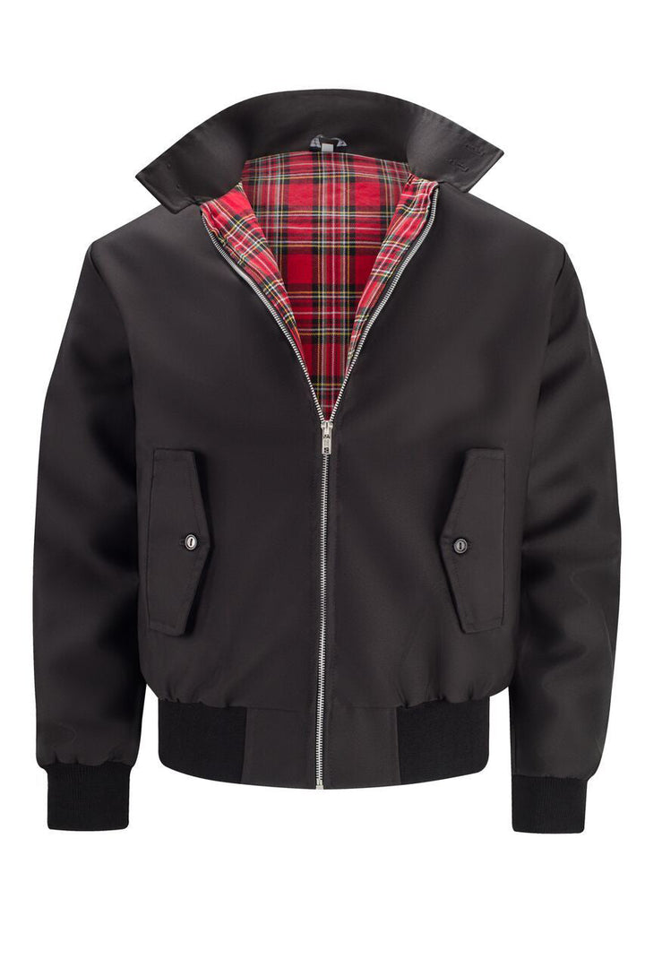 Veste Harrington Classique pour Hommes à Doublure Tartan