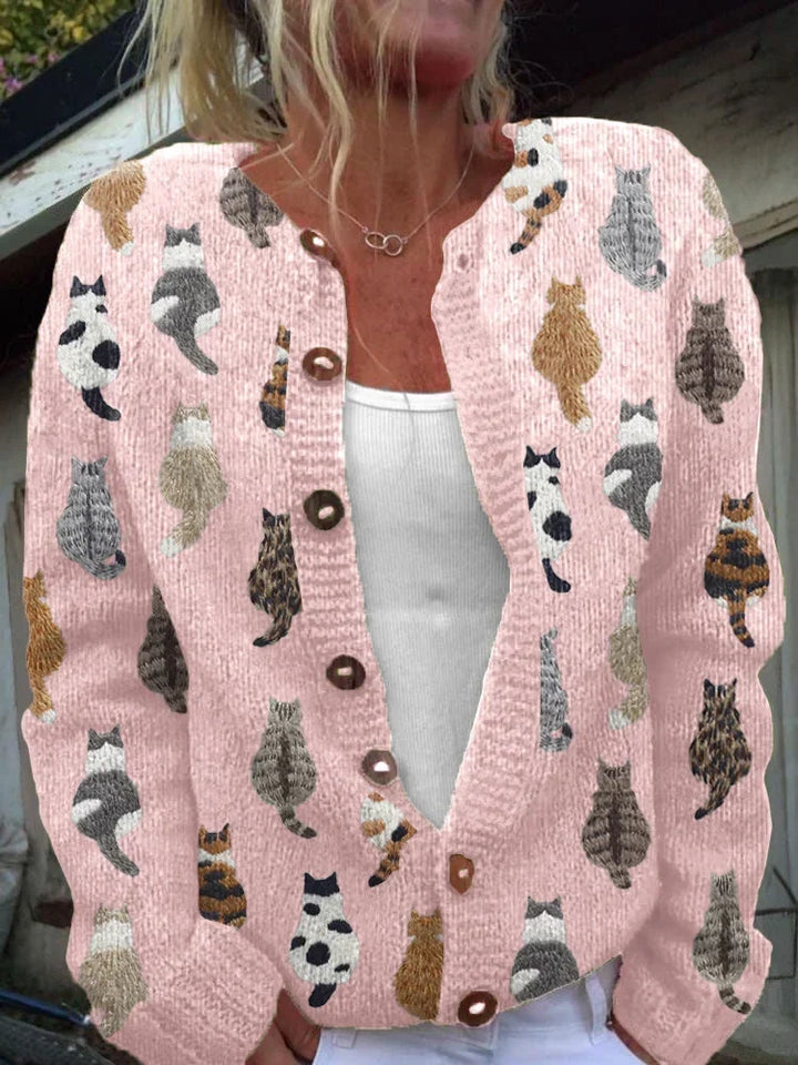 Moxley | Veste en tricot vintage à motifs floraux