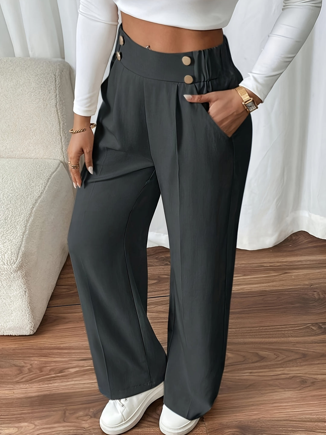 Pantalon tailleur droit à l&