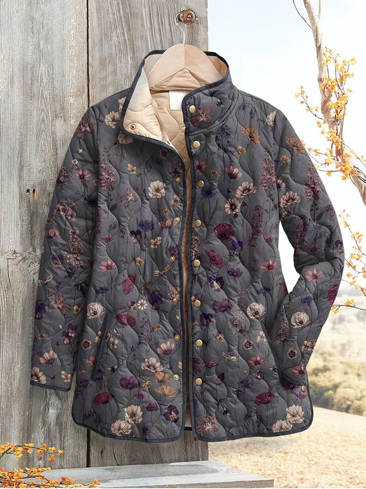 Evelyn | Veste matelassée vintage à fleurs
