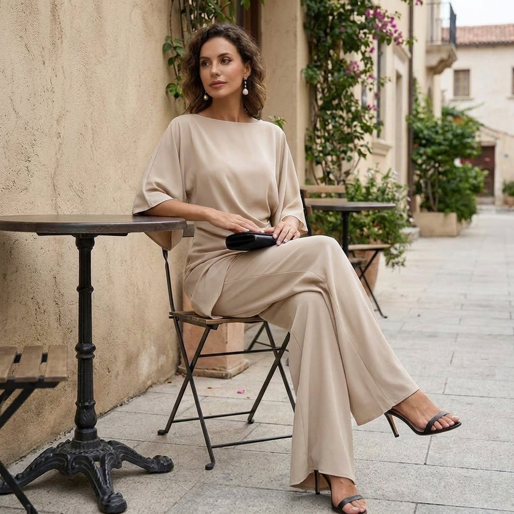 Gabriela | Ensemble de Blouse Drapée et Pantalon Large