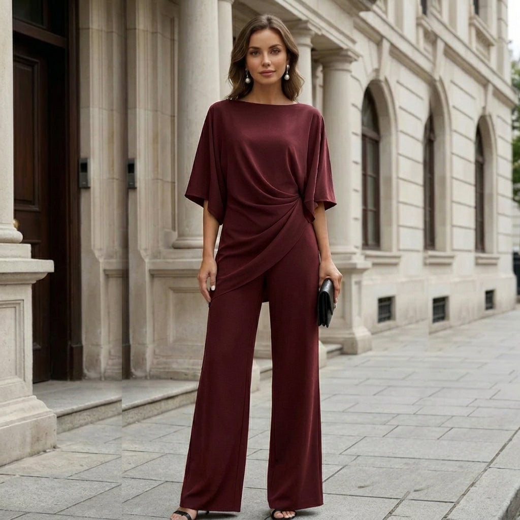 Gabriela | Ensemble de Blouse Drapée et Pantalon Large