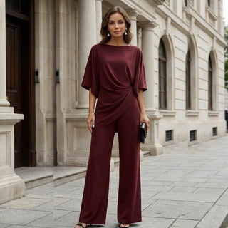 Gabriela | Ensemble de Blouse Drapée et Pantalon Large