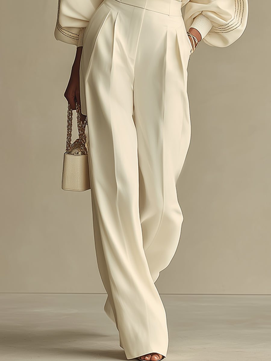 ENSEMBLE PULL ET PANTALON ÉCRU