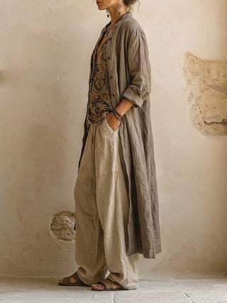 Ensemble Patricia — trois pièces en coton et lin