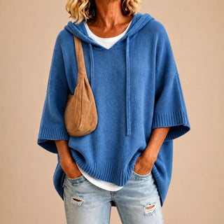 PONCHO À CAPUCHE MANCHES 3/4