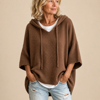 PONCHO À CAPUCHE MANCHES 3/4