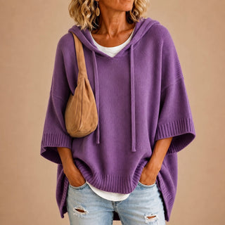 PONCHO À CAPUCHE MANCHES 3/4