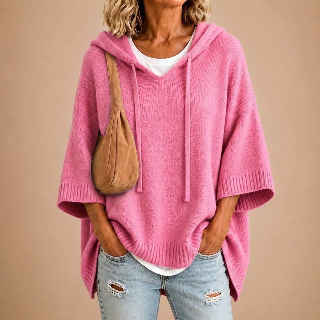 PONCHO À CAPUCHE MANCHES 3/4