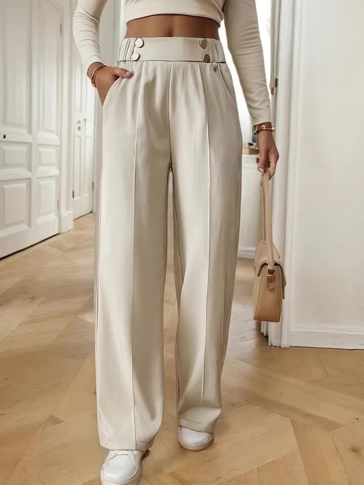 Pantalon tailleur droit à l&