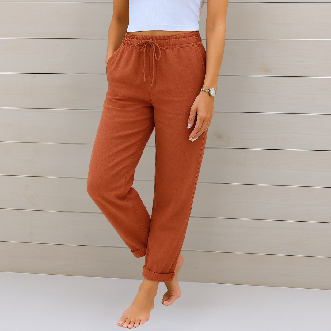 Pantalons extensibles en lin respirant de qualité supérieure