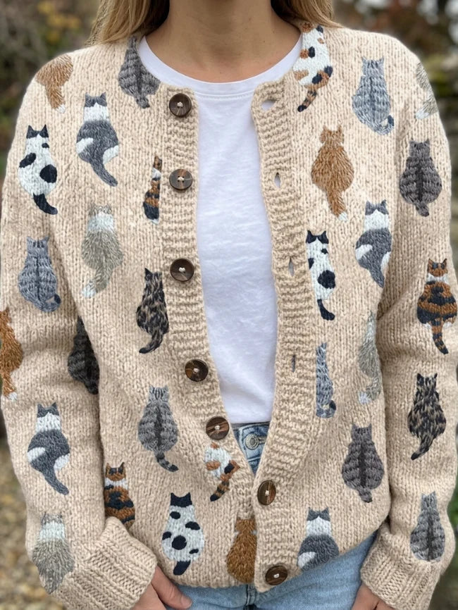 Moxley | Veste en tricot vintage à motifs floraux
