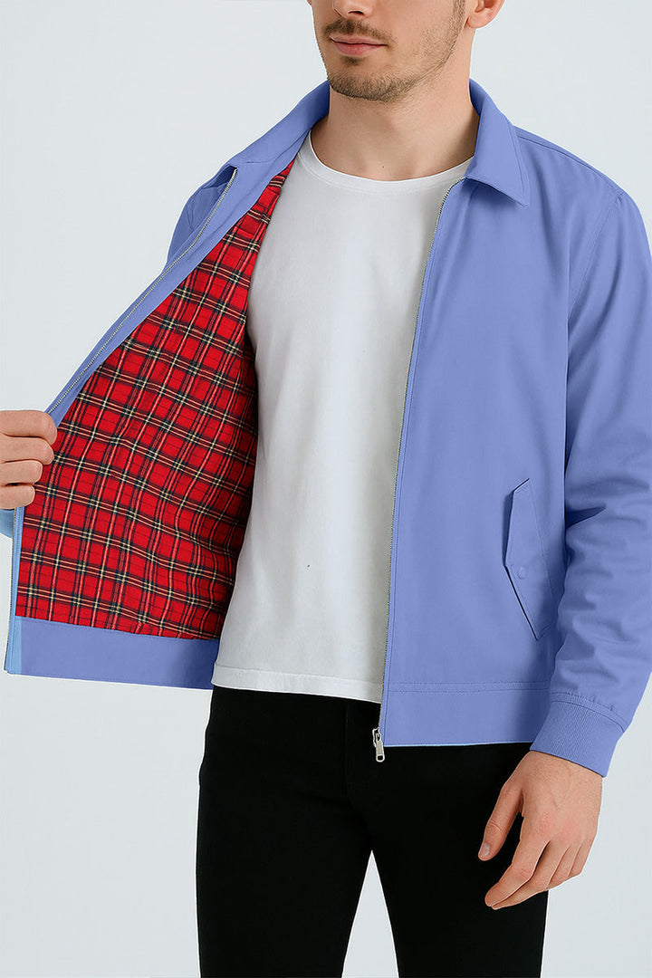 Veste Harrington Classique pour Hommes à Doublure Tartan