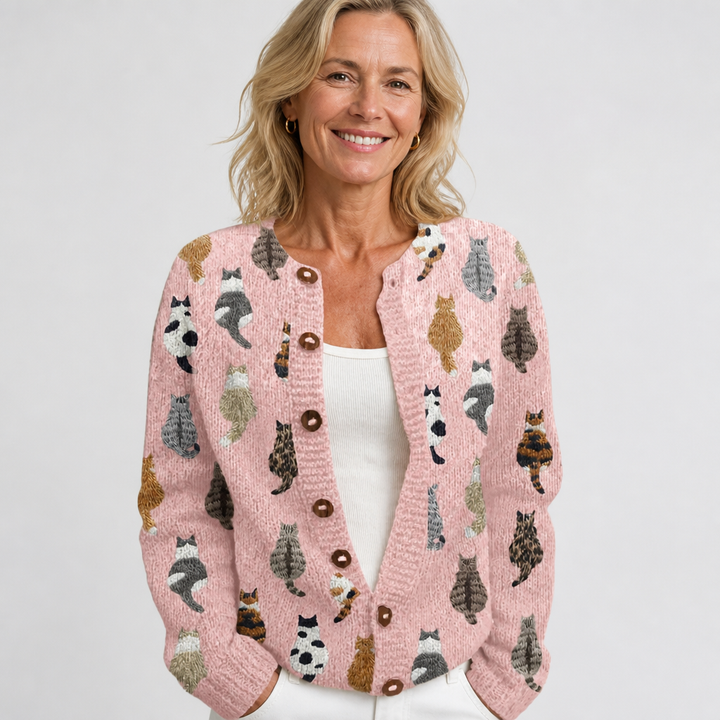 Moxley | Veste en tricot vintage à motifs floraux