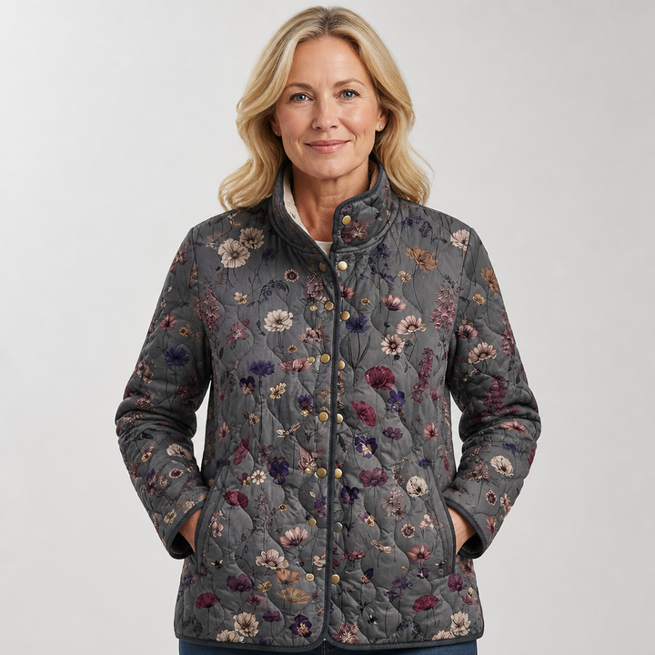 Evelyn | Veste matelassée vintage à fleurs