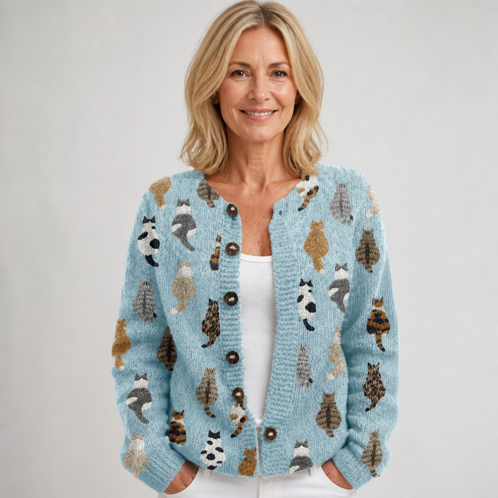 Moxley | Veste en tricot vintage à motifs floraux