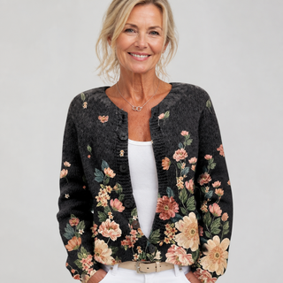 Kivara | Veste en tricot vintage à motif floral