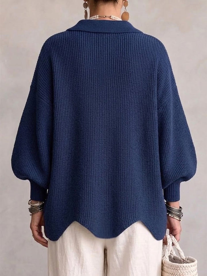 Stefania | Cardigan Oversize avec Col et Boutons Métalliques